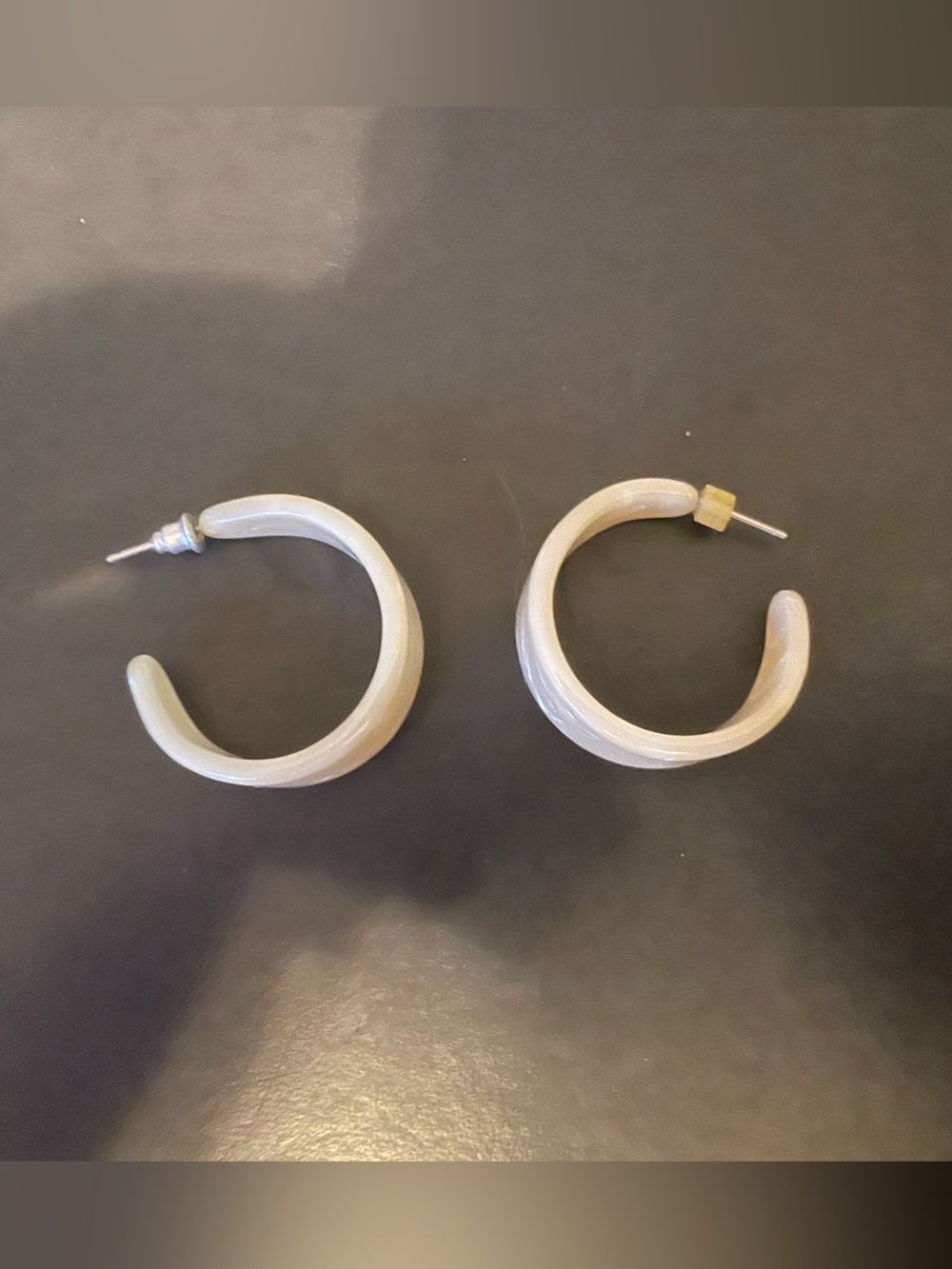 Cream Hooped Resin Earrings